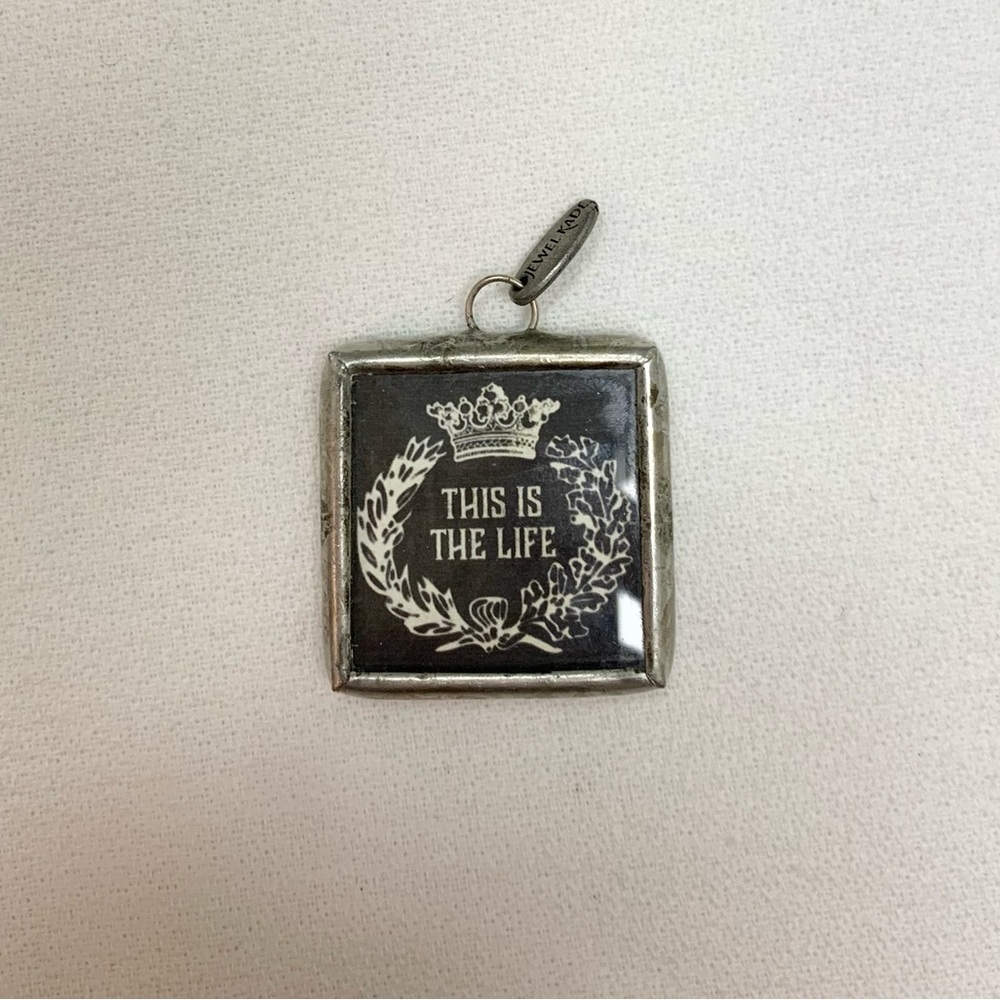 Jewel Kade reversible Charm gold crown with glitter/ This is the life
